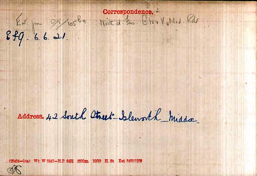 bodger medal card