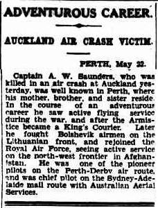 A W Saunders death