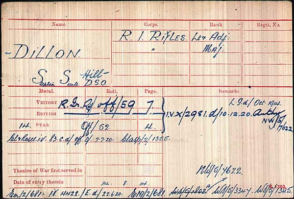 hill dillon medal card