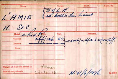 medal card L'Amie