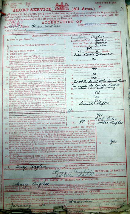 henry Angliss, service record 3
